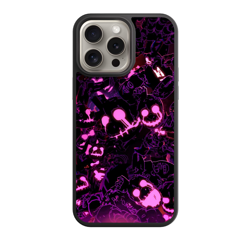 Five Nights At Freddys Phone Case For iPhone Samsung Galaxy Pixel - Creepy Faces Neon Poster
