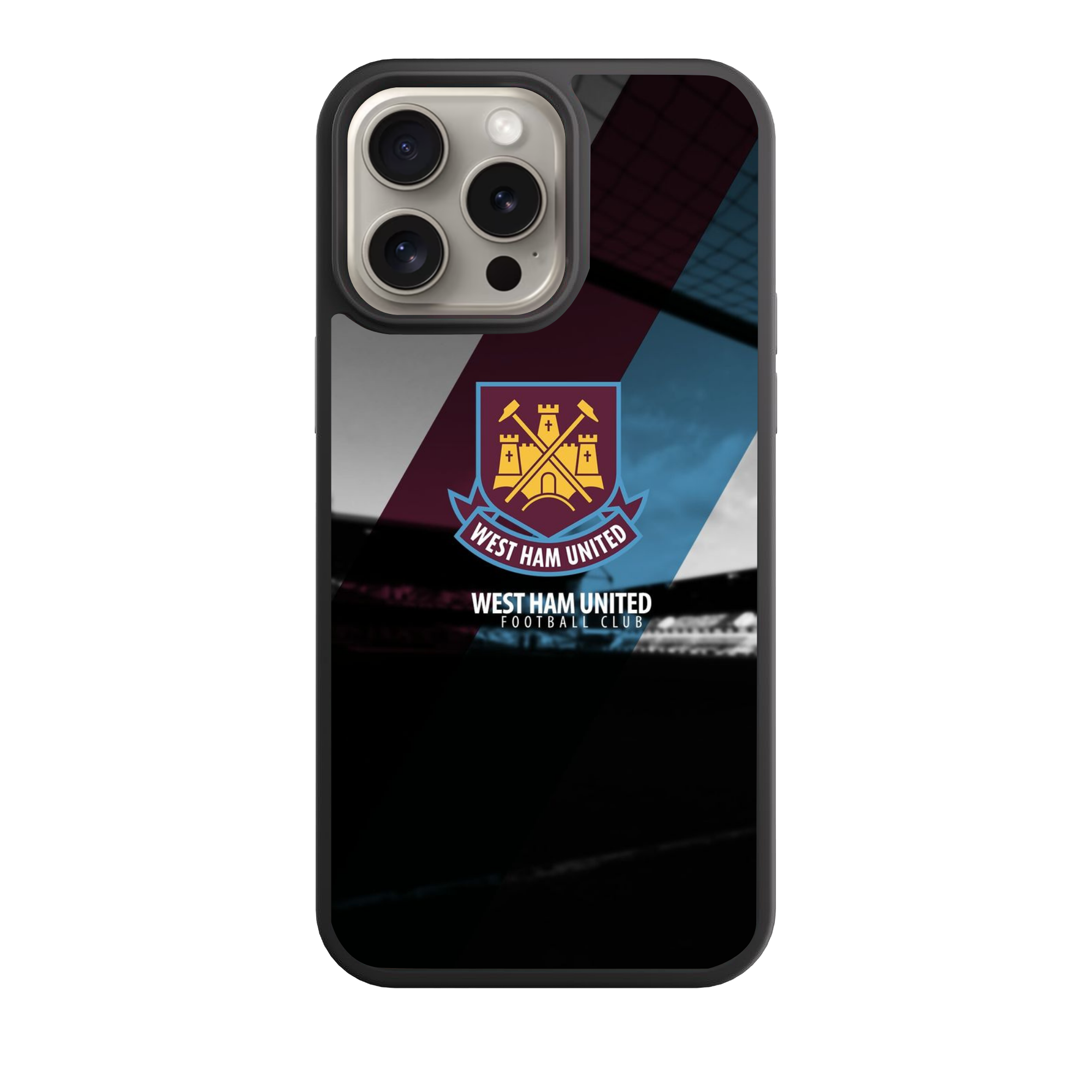 West Ham United FC Phone Case For iPhone Samsung Galaxy Pixel - West Ham United FC Crest On Stadium Background