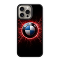BMW Phone Case For iPhone Samsung Galaxy Pixel - BMW Logo And Glowing Red Electricity On Black Background
