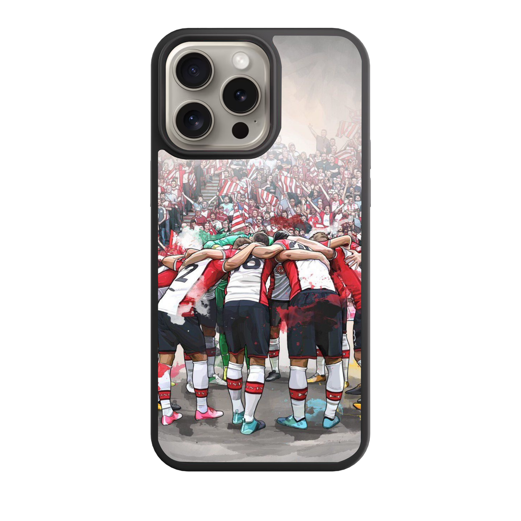 Southampton FC Phone Case For iPhone Samsung Galaxy Pixel - Southampton FC Team Huddle On Crowd Background