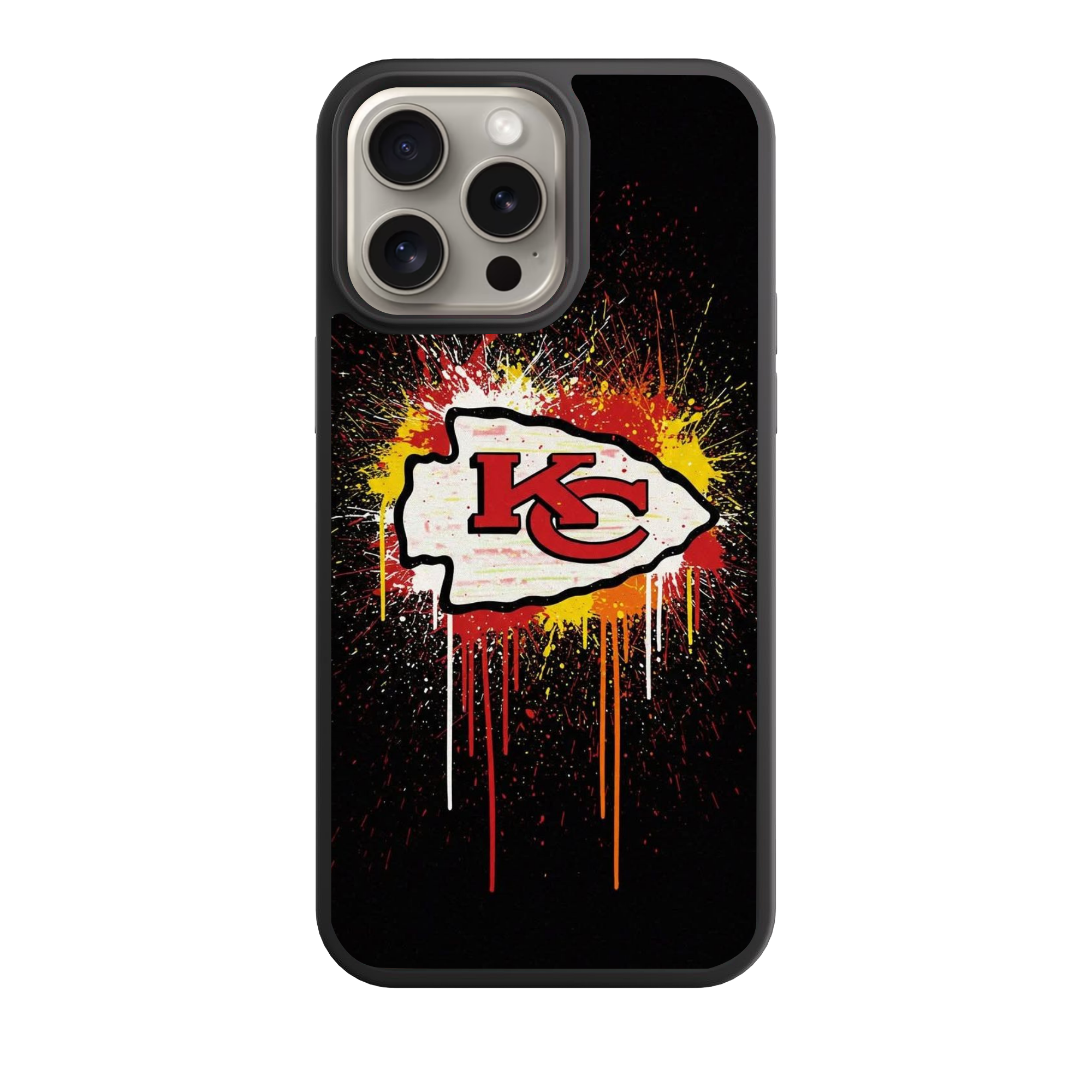 NFL Kansas City Chiefs Phone Case For iPhone Samsung Galaxy Pixel - Kansas City Chiefs Graffiti Logo On Black Background