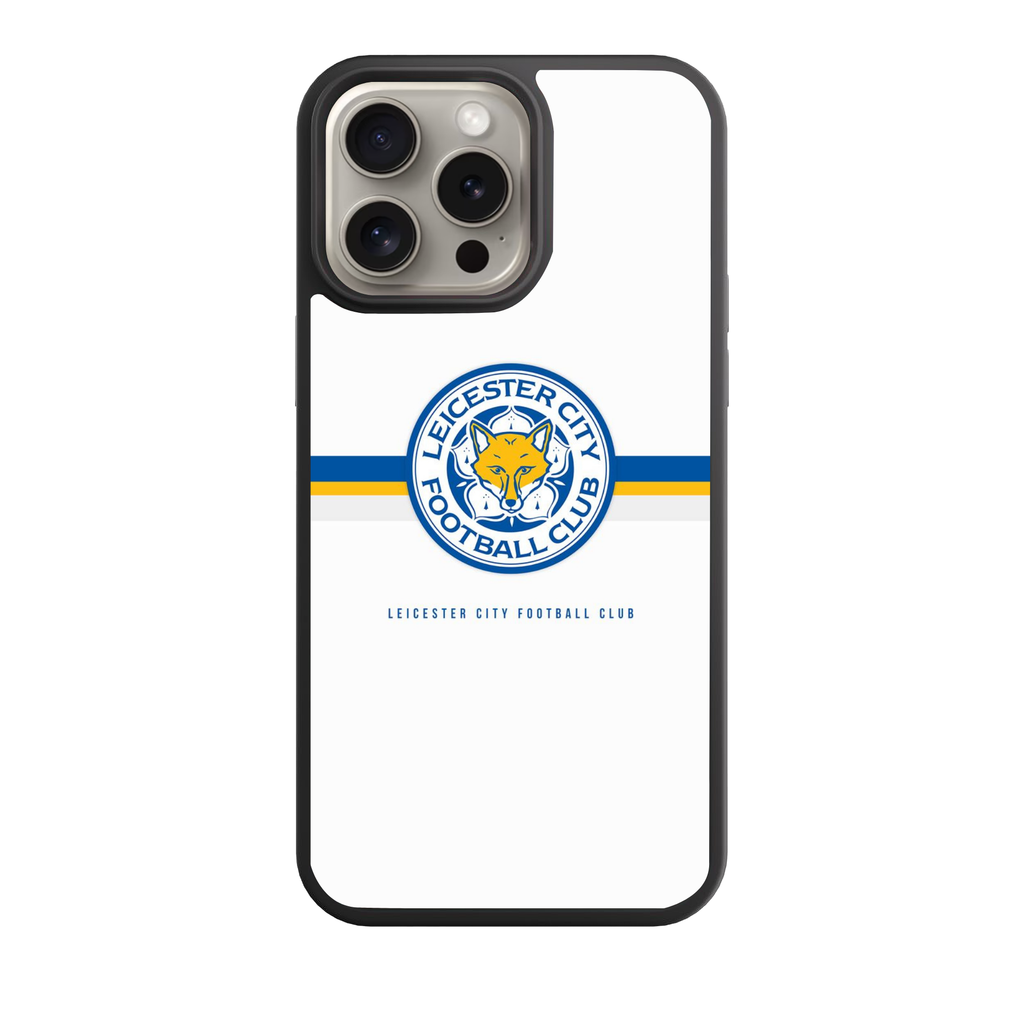 Leicester City FC Phone Case For iPhone Samsung Galaxy Pixel - Leicester City FC Crest On White Background With Blue And Gold Horizontal Stripes