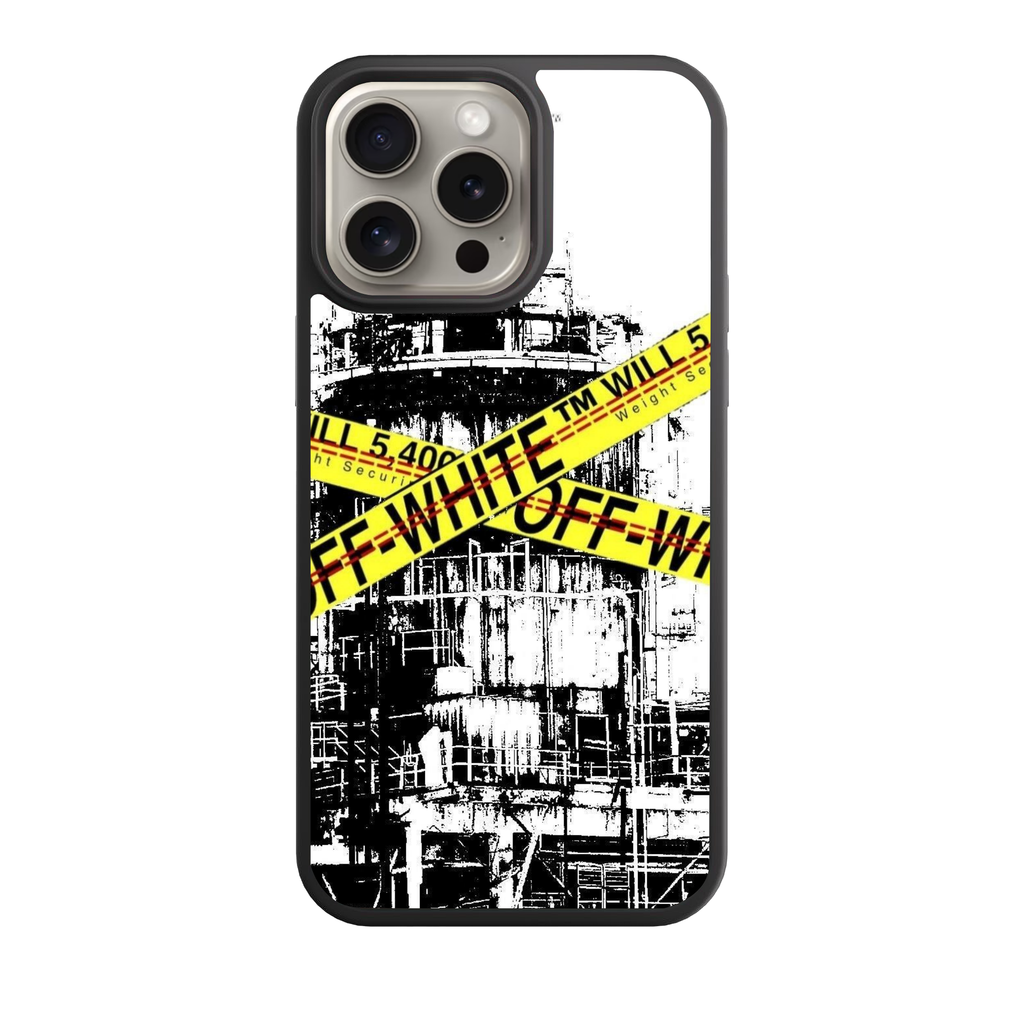 Off White Phone Case For iPhone Samsung Galaxy Pixel - Off White Industrial Warning Collage Poster