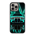 BMW Phone Case For iPhone Samsung Galaxy Pixel - BMW M4 Competition And Teal Neon Lights Poster