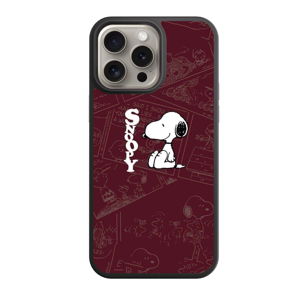 Peanuts Snoopy Phone Case For iPhone Samsung Galaxy Pixel - Peanuts Classic Snoopy Burgundy Poster