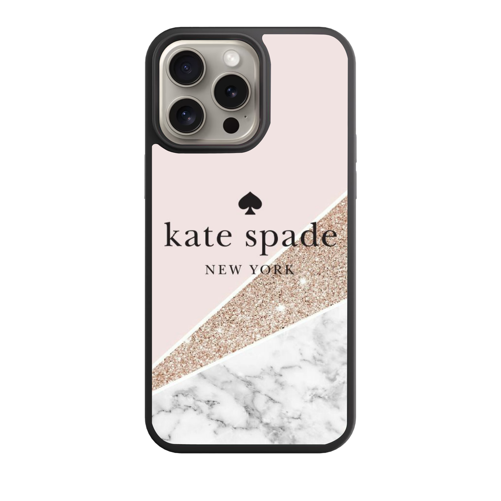 Kate Spade Phone Case For iPhone Samsung Galaxy Pixel - Kate Spade Rose Gold Marble Glitter Pattern