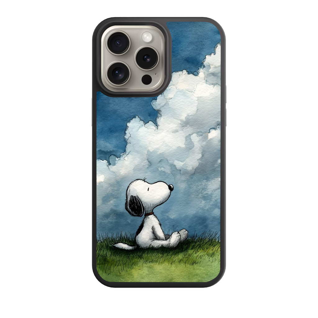 Peanuts Snoopy Phone Case For iPhone Samsung Galaxy Pixel - Peanuts Snoopy Cloud Gazing Watercolor Art