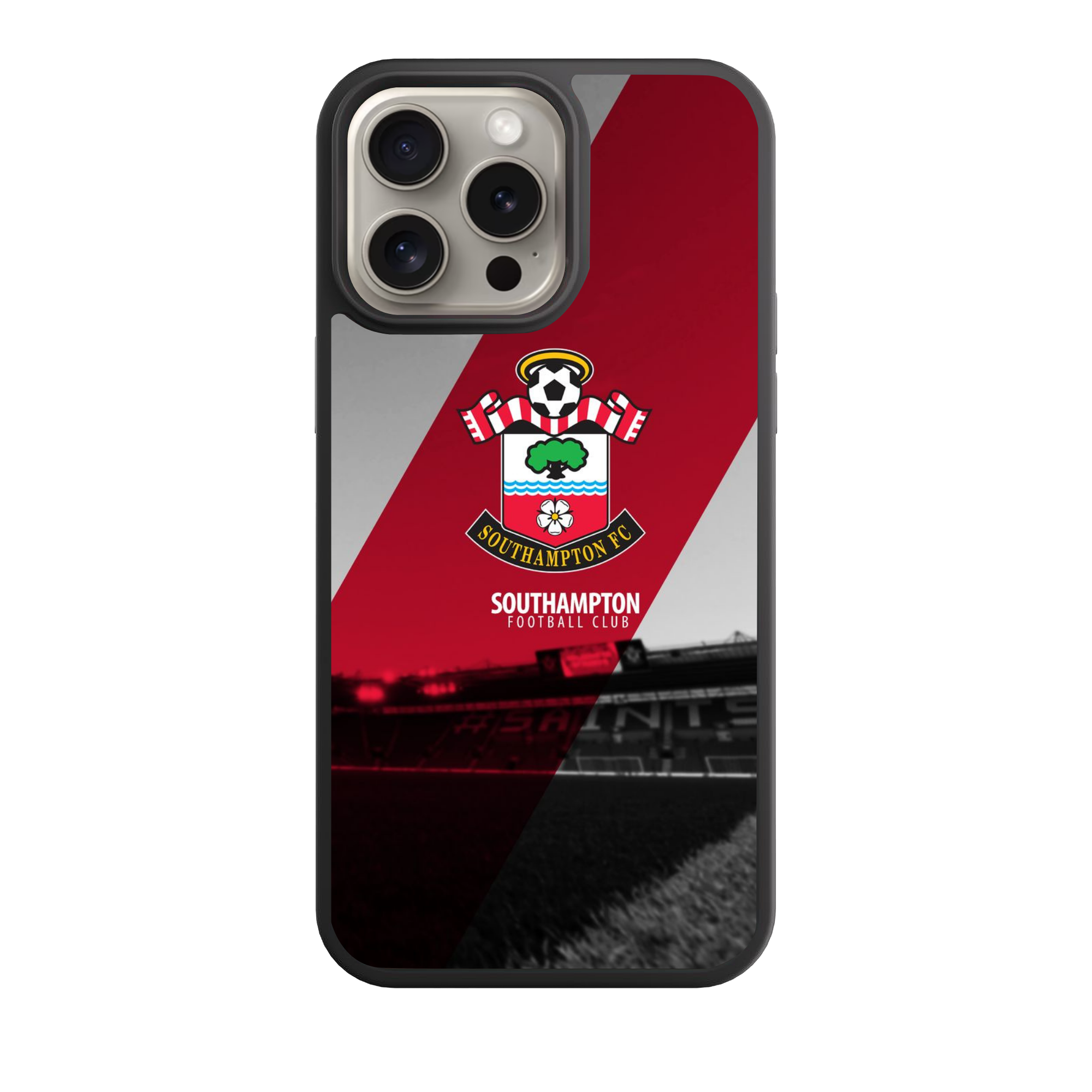 Southampton FC Phone Case For iPhone Samsung Galaxy Pixel - Southampton FC Crest On Stadium Background