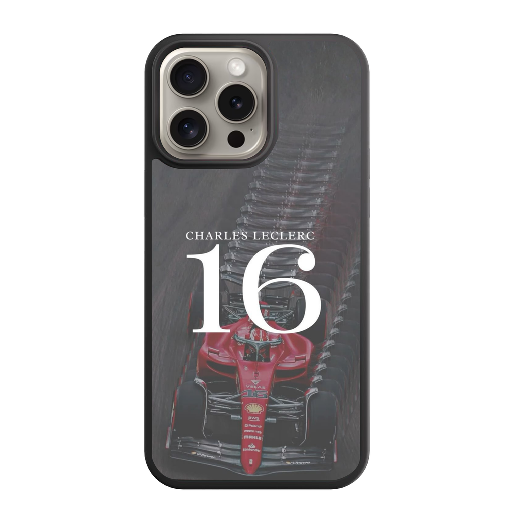F1 Formula 1 Charles Leclerc Phone Case For iPhone Samsung Galaxy Pixel - Charles Leclerc Car And Ghosting Motion Effect On Dark Background