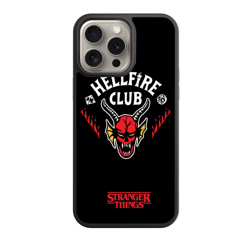 Stranger Things Phone Case For iPhone Samsung Galaxy Pixel - Stranger Things Hellfire Club Logo On Black Background