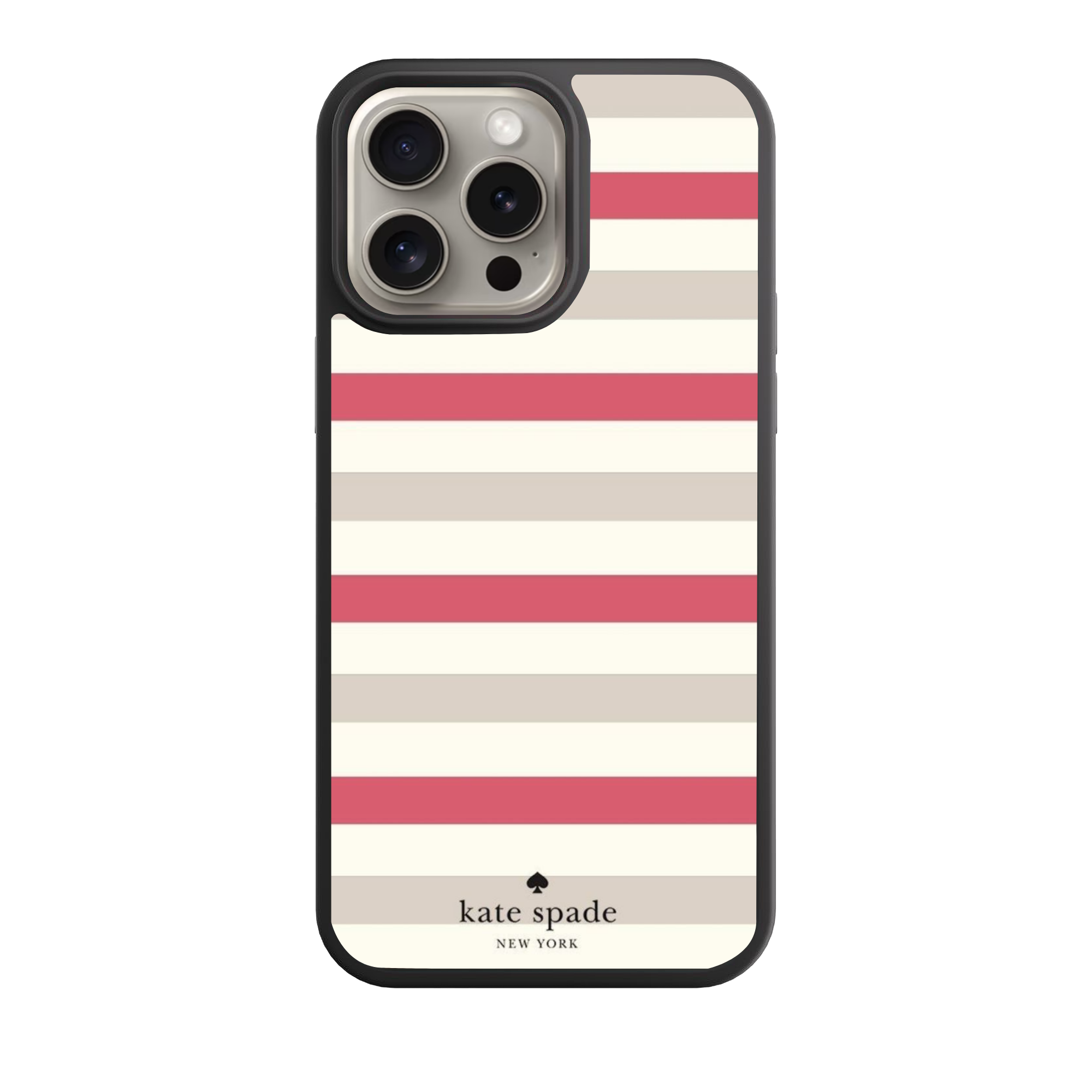 Kate Spade Phone Case For iPhone Samsung Galaxy Pixel - Kate Spade Pink And Cream Stripes Pattern