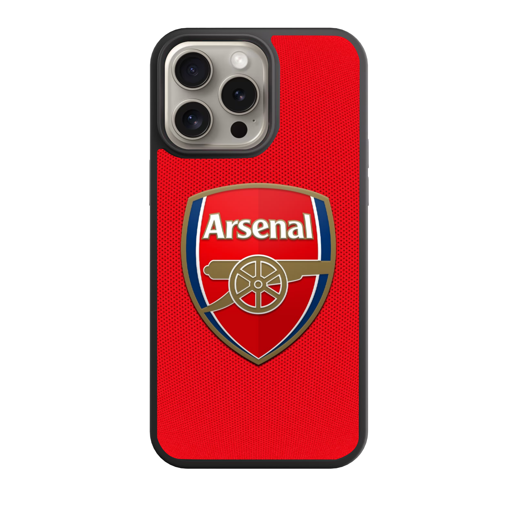 Arsenal FC Phone Case For iPhone Samsung Galaxy Pixel - Arsenal FC Logo On Mesh Red Background