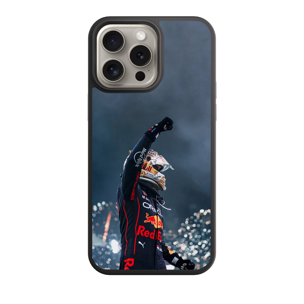 F1 Formula 1 Max Verstappen Phone Case For iPhone Samsung Galaxy Pixel - Max Verstappen Salute Waist Up Poster