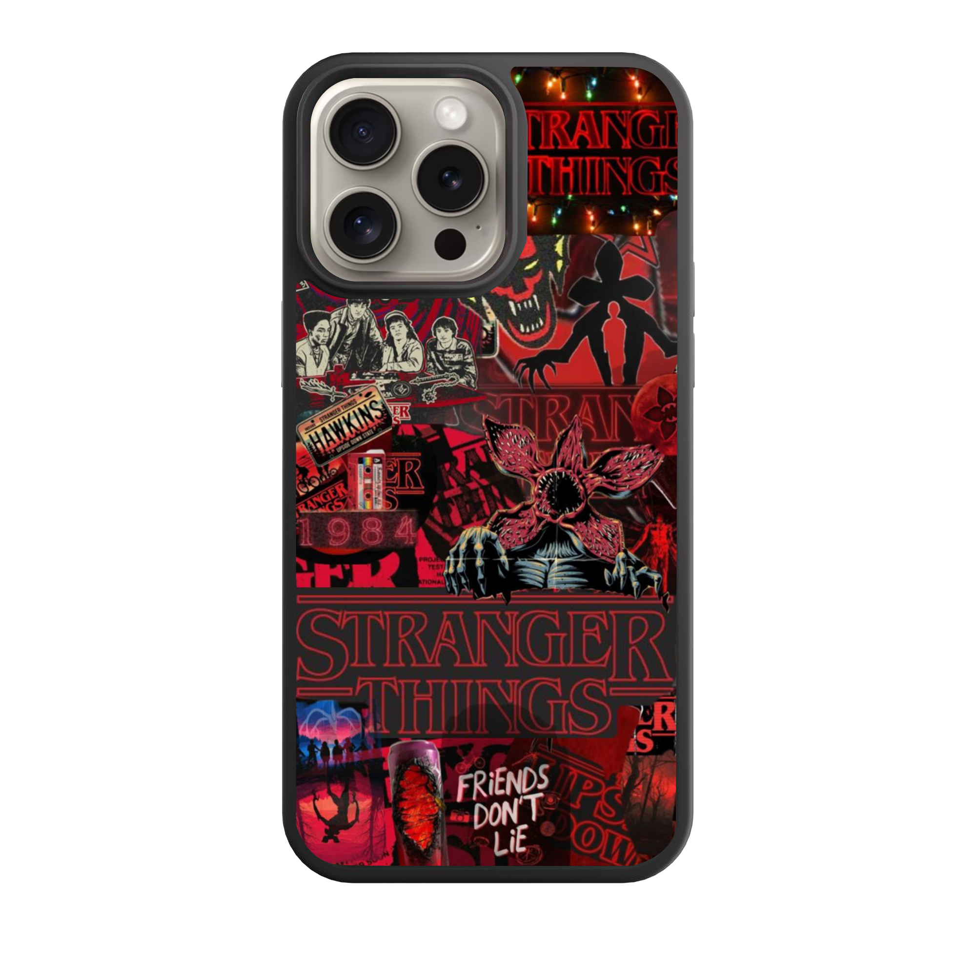 Stranger Things Phone Case For iPhone Samsung Galaxy Pixel - Stranger Things Hellfire And Hawkins Collage Poster