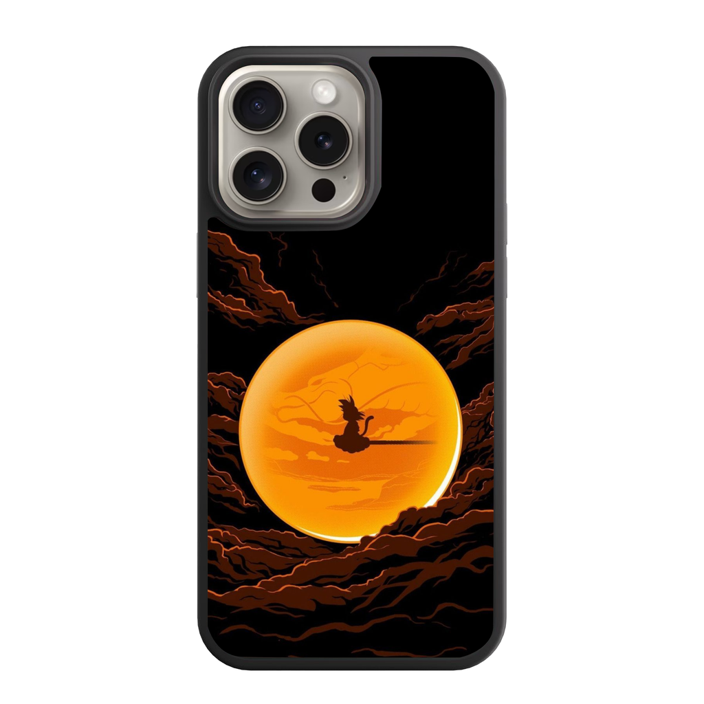 Dragon Ball Goku Phone Case For iPhone Samsung Galaxy Pixel - Goku Riding Nimbus In Full Moon