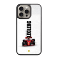 F1 Formula 1 Charles Leclerc Phone Case For iPhone Samsung Galaxy Pixel - Charles Leclerc Car And Ferrari Logo On White Textured Background