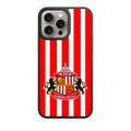 Sunderland AFC Phone Case For iPhone Samsung Galaxy Pixel - Sunderland AFC Crest On Red And White Vertical Striped Background