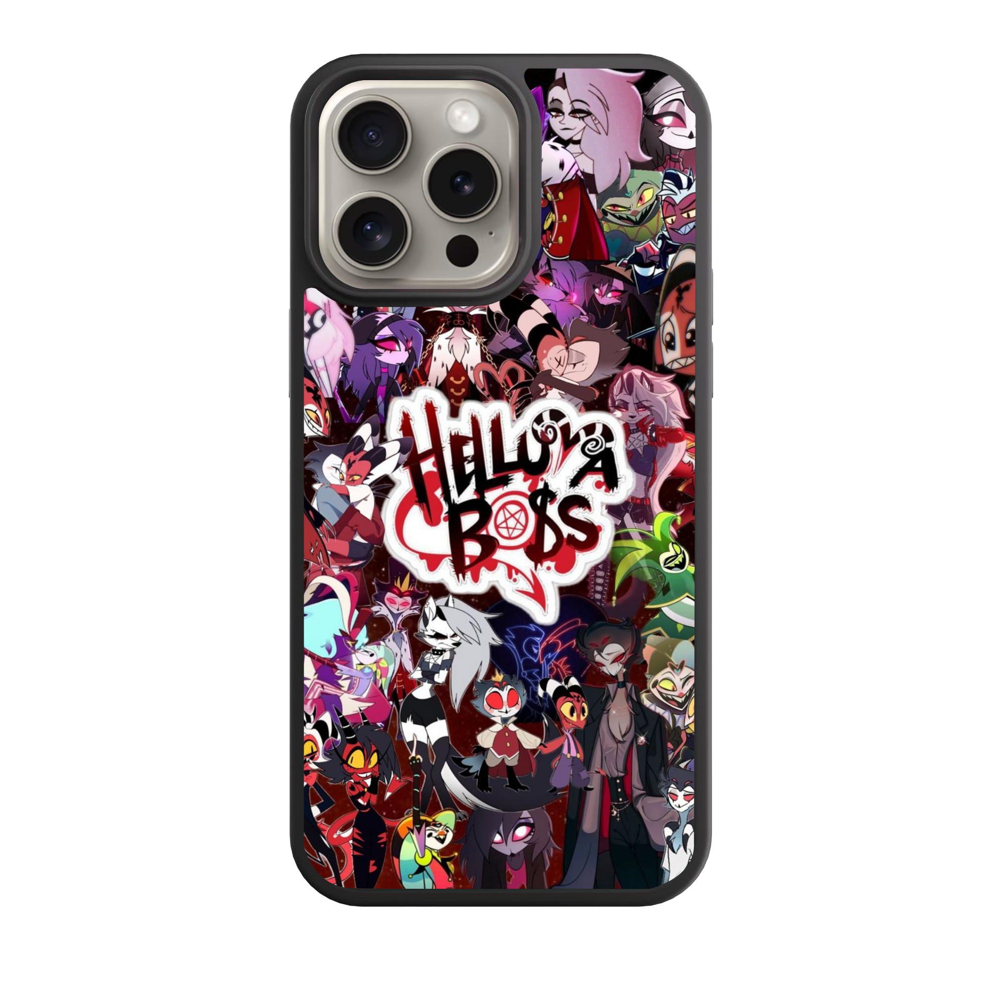 Helluva Boss Phone Case For iPhone Samsung Galaxy Pixel - Logo On Characters Collage