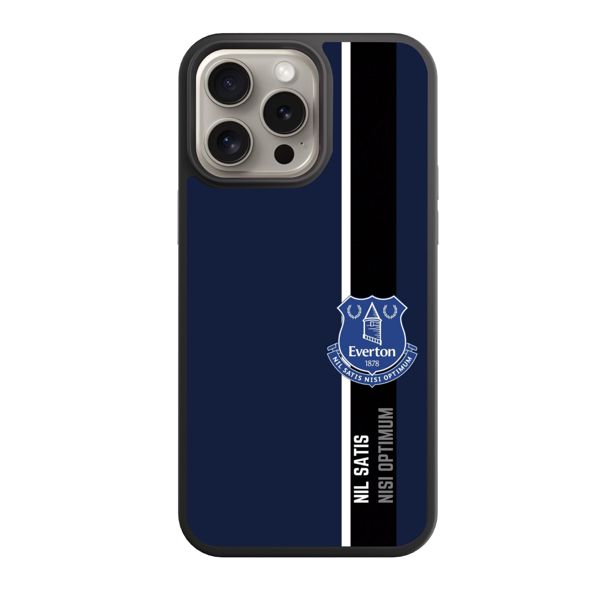Everton FC Phone Case For iPhone Samsung Galaxy Pixel - Everton FC Crest On Navy Background With White And Black Vertical Stripes