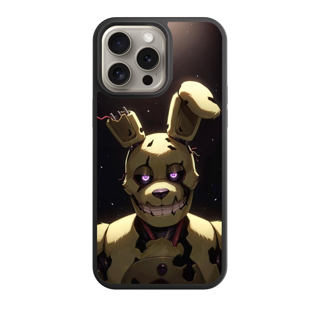 Five Nights At Freddys Bonnie Phone Case For iPhone Samsung Galaxy Pixel - Bonnie Creepy Smile On Black Background Poster