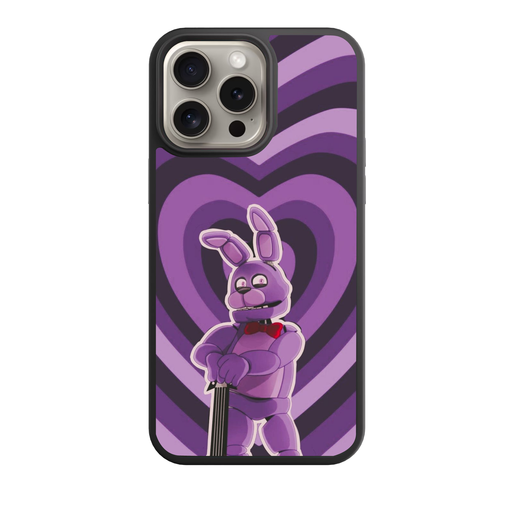 Five Nights At Freddys Bonnie Phone Case For iPhone Samsung Galaxy Pixel - Bonnie On Purple Heart Background