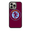 Aston Villa FC Phone Case For iPhone Samsung Galaxy Pixel - Aston Villa FC Retro Roundel Crest On Claret Background