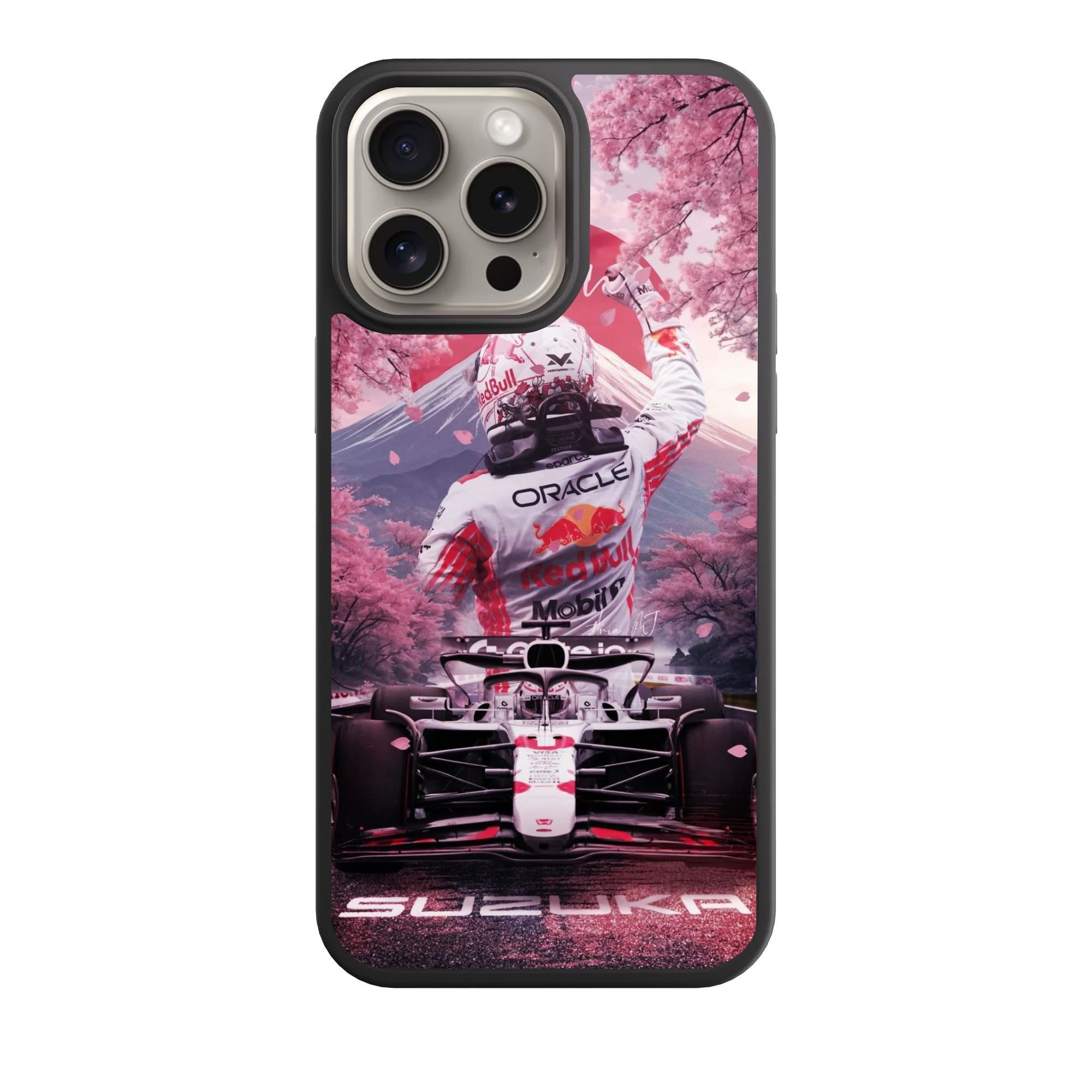 F1 Formula 1 Max Verstappen Phone Case For iPhone Samsung Galaxy Pixel - Max Verstappen Suzuka Victory Rising Sun Art