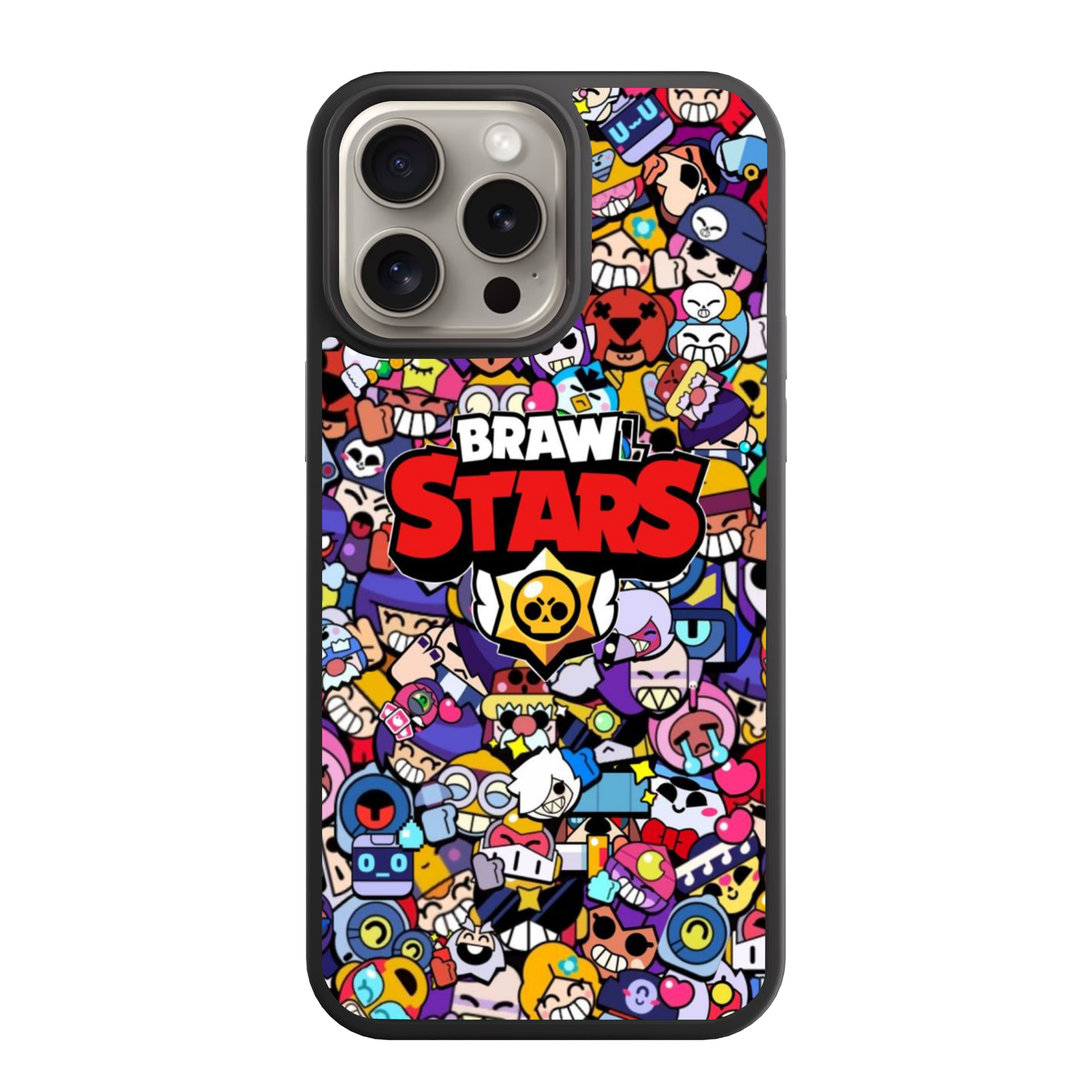 Brawl Stars Phone Case For iPhone Samsung Galaxy Pixel - Brawl Stars Logo On Brawlers Pattern Background