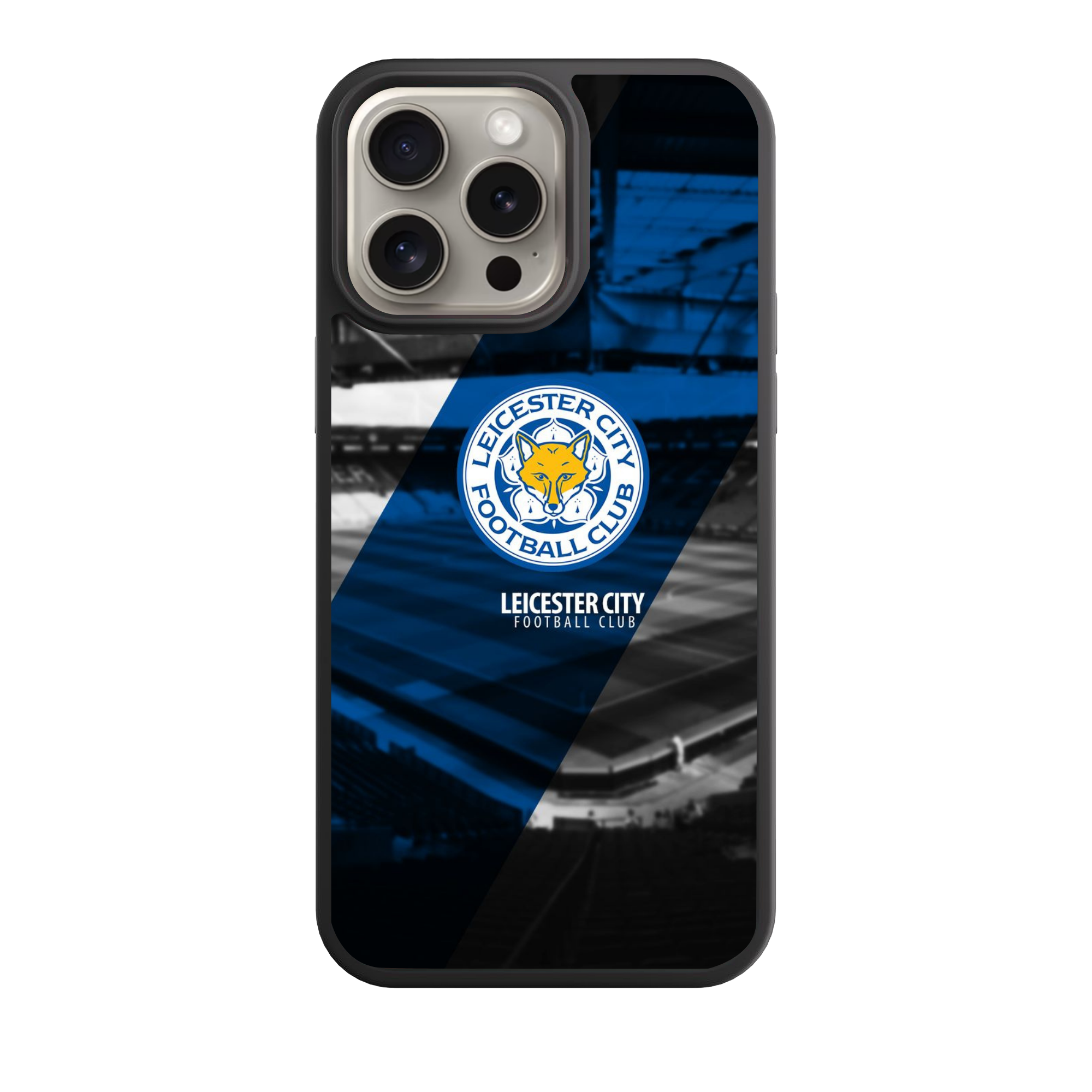 Leicester City FC Phone Case For iPhone Samsung Galaxy Pixel - Leicester City FC Crest On Stadium Background