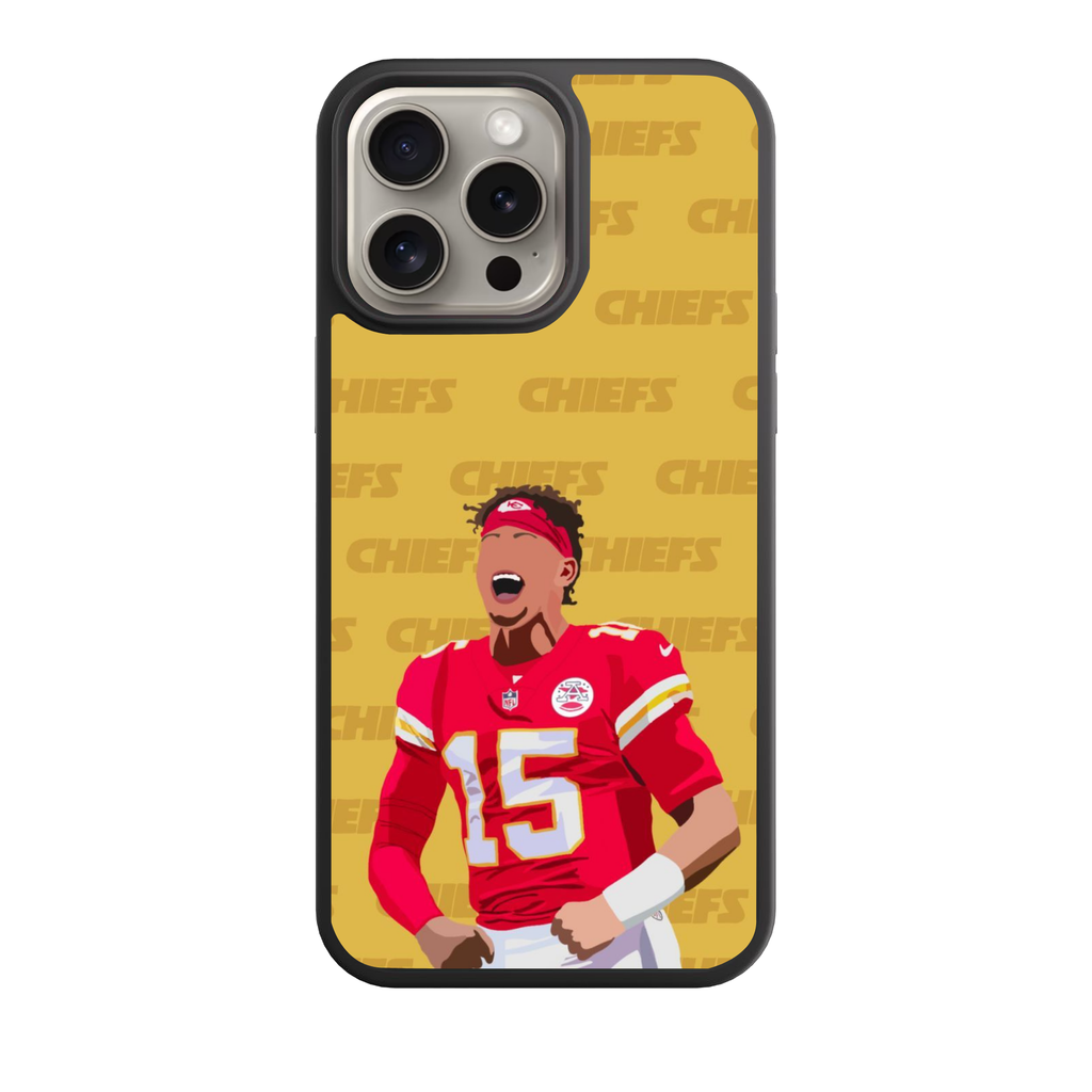 NFL Kansas City Chiefs Phone Case For iPhone Samsung Galaxy Pixel - Kansas City Chiefs Patrick Mahomes Minimalist Art On Gold Background