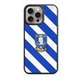 Sheffield Wednesday FC Phone Case For iPhone Samsung Galaxy Pixel - Sheffield Wednesday FC Crest On Blue And White Diagonal Striped Background