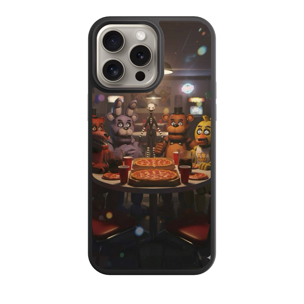 Five Nights At Freddys Phone Case For iPhone Samsung Galaxy Pixel - Characters Sit At Pizza Table Poster