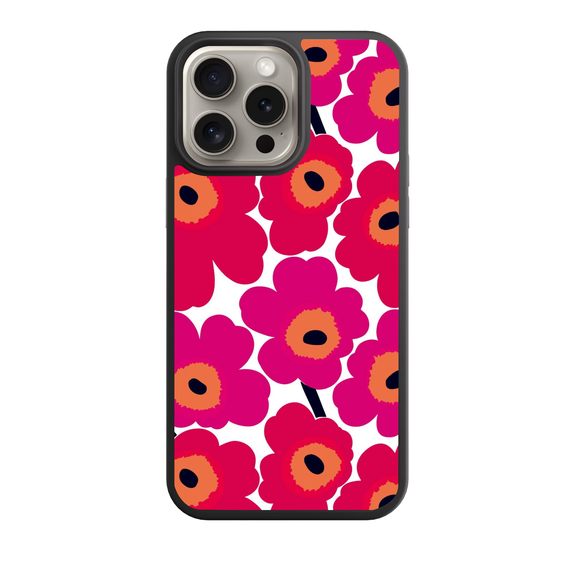 Marimekko Phone Case For iPhone Samsung Galaxy Pixel - Marimekko Unikko Red And Hot Pink Pattern