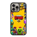 Brawl Stars Phone Case For iPhone Samsung Galaxy Pixel - Brawl Stars Logo And Brawlers Collage On Yellow Background