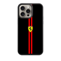 F1 Formula 1 Ferrari Phone Case For iPhone Samsung Galaxy Pixel - Ferrari Logo Red Stripes On Black Textured Background