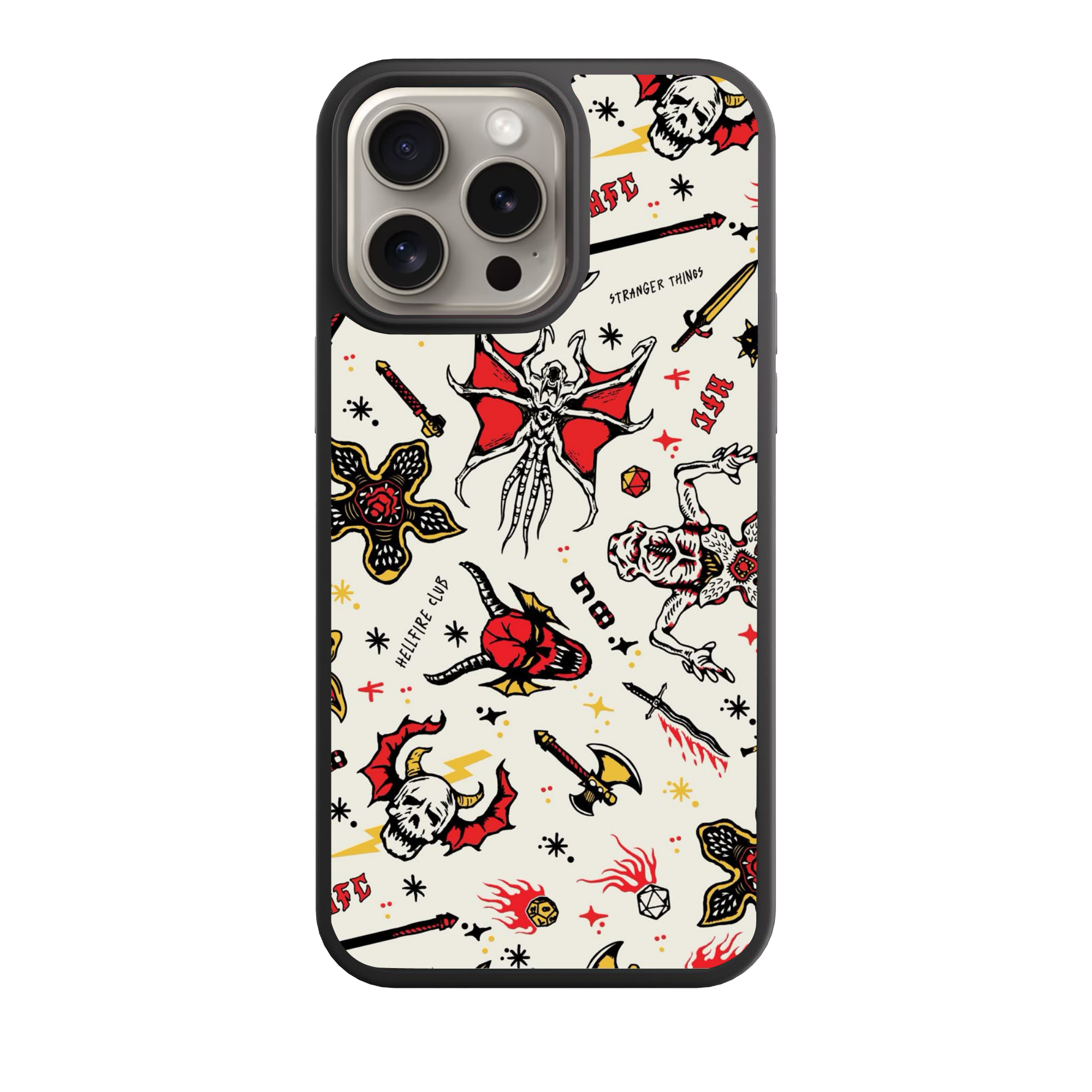Stranger Things Phone Case For iPhone Samsung Galaxy Pixel - Stranger Things Hellfire Club Tattoo Style Art