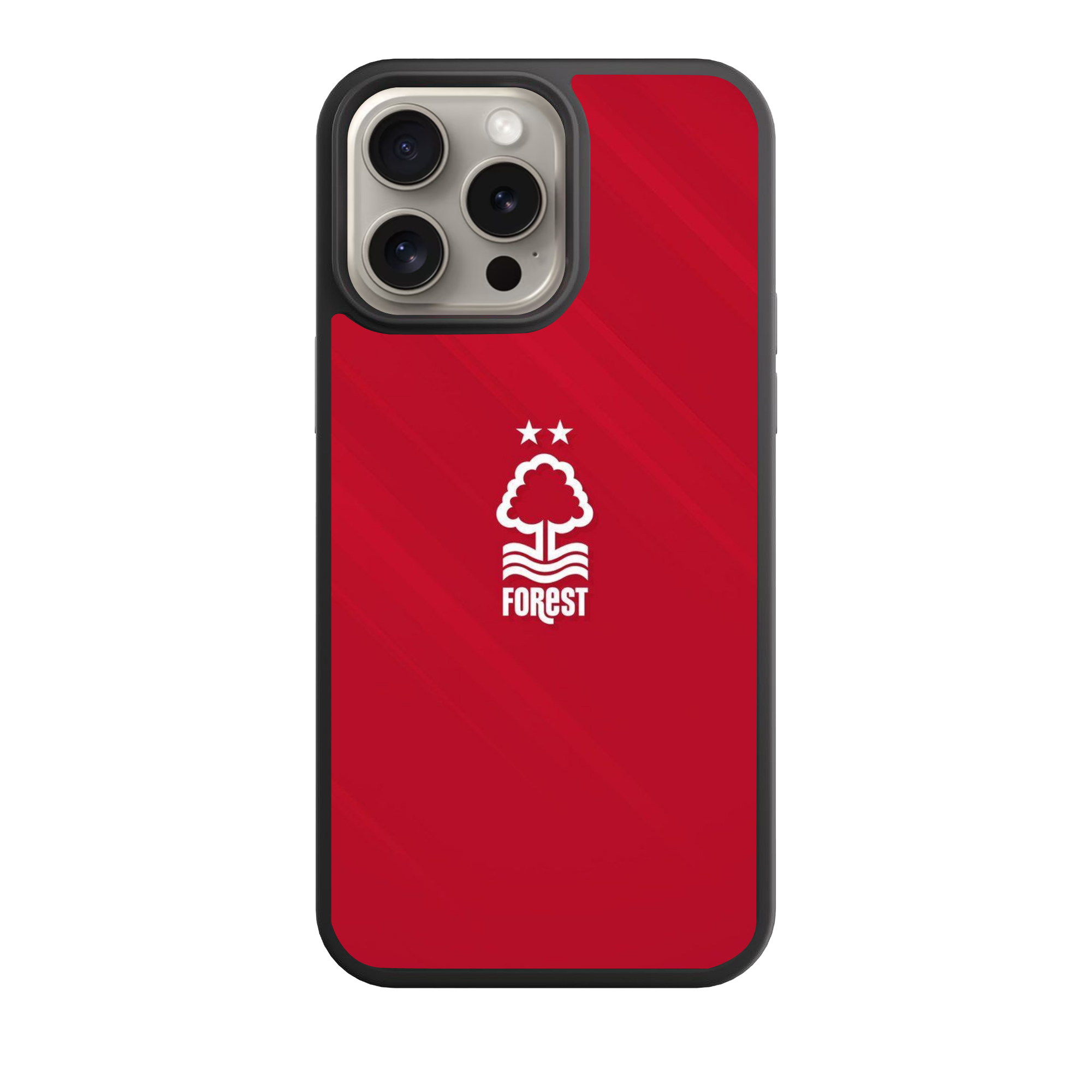 Nottingham Forest FC Phone Case For iPhone Samsung Galaxy Pixel - Nottingham Forest White Two Star Crest On Diagonal Red Background
