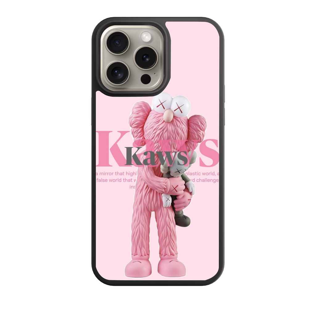 Kaws Phone Case For iPhone Samsung Galaxy Pixel - Kaws Take Figure Pink Poster