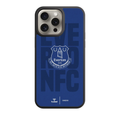 Everton FC Phone Case For iPhone Samsung Galaxy Pixel - Everton FC Crest On Blue Background With Large Faded Text And Brand Logos