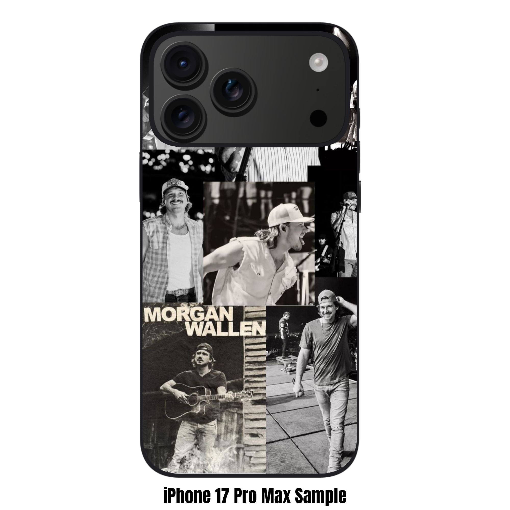 Morgan Wallen Phone Case For iPhone Samsung Galaxy Pixel - Morgan Wallen Country Music Concert Collage In Black Background