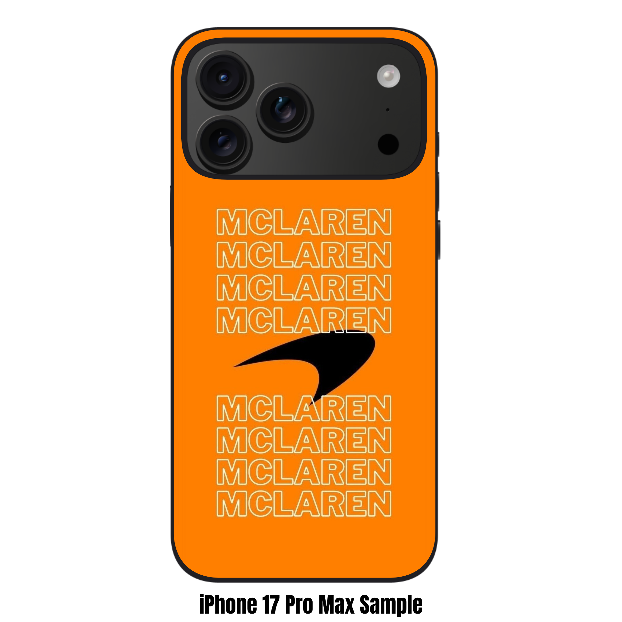 F1 Formula 1 McLaren Phone Case For iPhone Samsung Galaxy Pixel - McLaren Logo And Wordmark Pattern On Orange Background