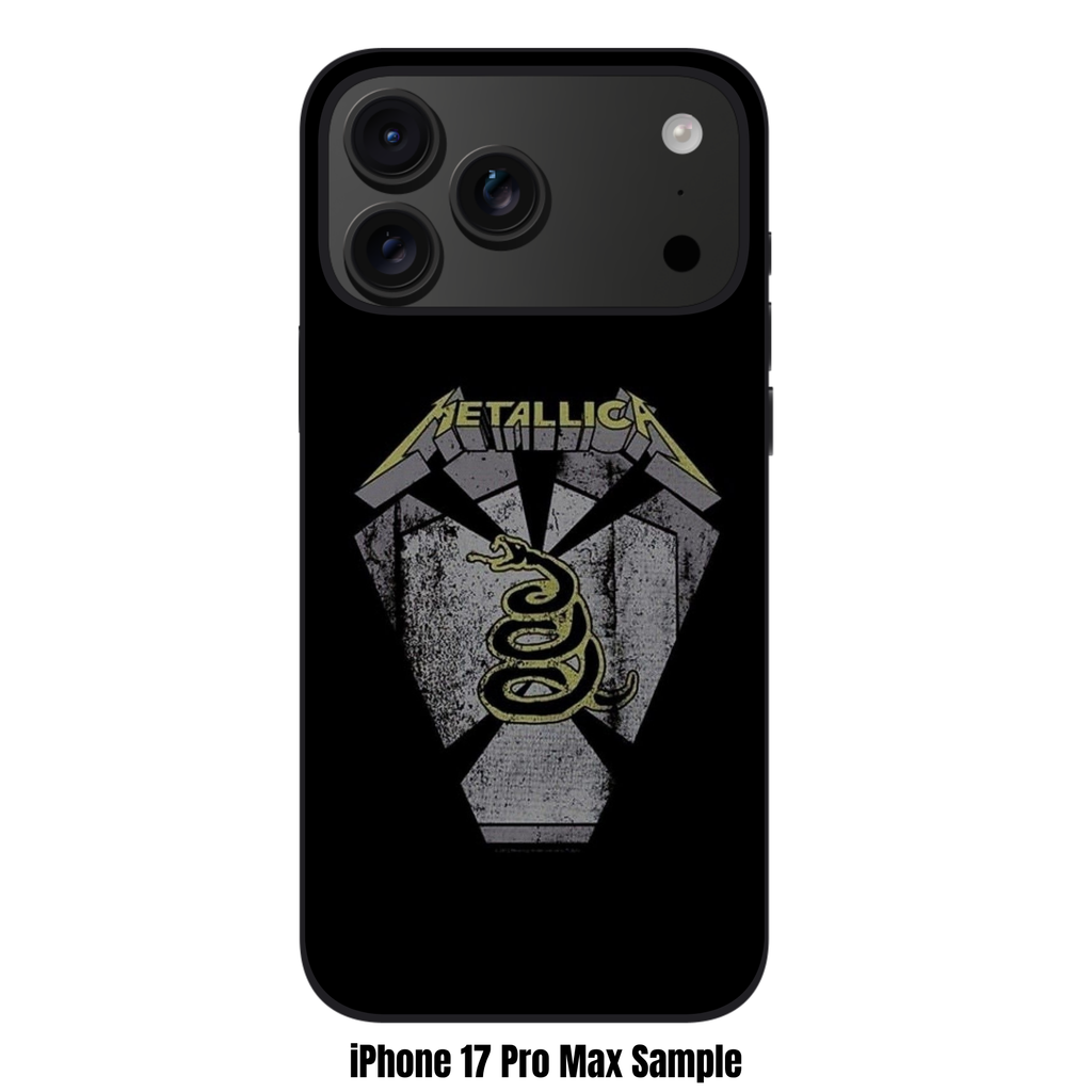 Metallica Phone Case For iPhone Samsung Galaxy Pixel - Metallica Black Album Snake Logo On Black Background