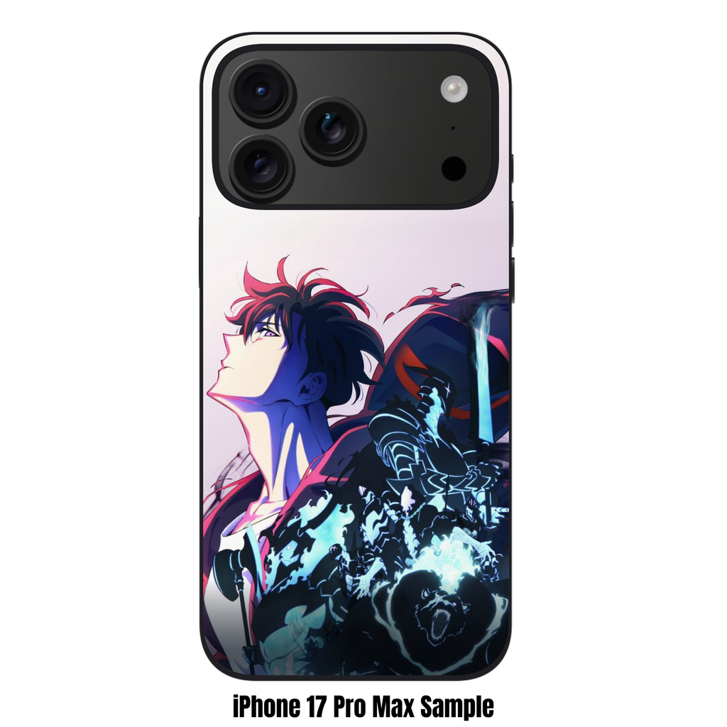 Solo Leveling Sung Jin woo Phone Case For iPhone Samsung Galaxy Pixel - Sung Jin woo Looking Up With Blue Shadow Soldiers On Light Purple Background