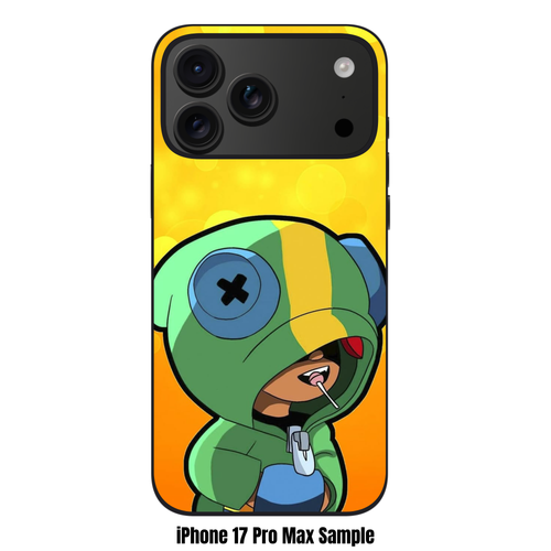 Brawl Stars Leon Phone Case For iPhone Samsung Galaxy Pixel - Leon On Yellow Bokeh Background