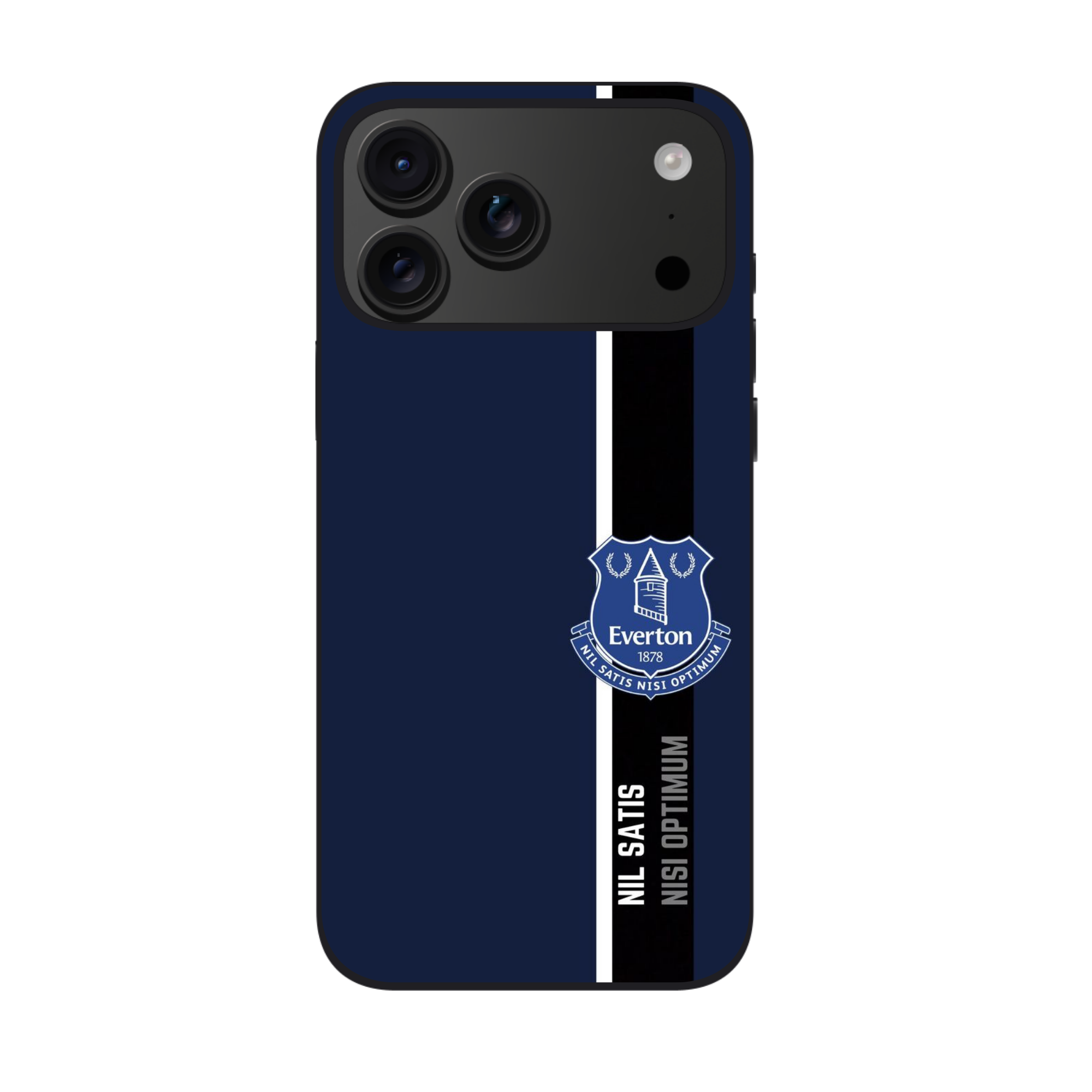 Everton FC Phone Case For iPhone Samsung Galaxy Pixel - Everton FC Crest On Navy Background With White And Black Vertical Stripes