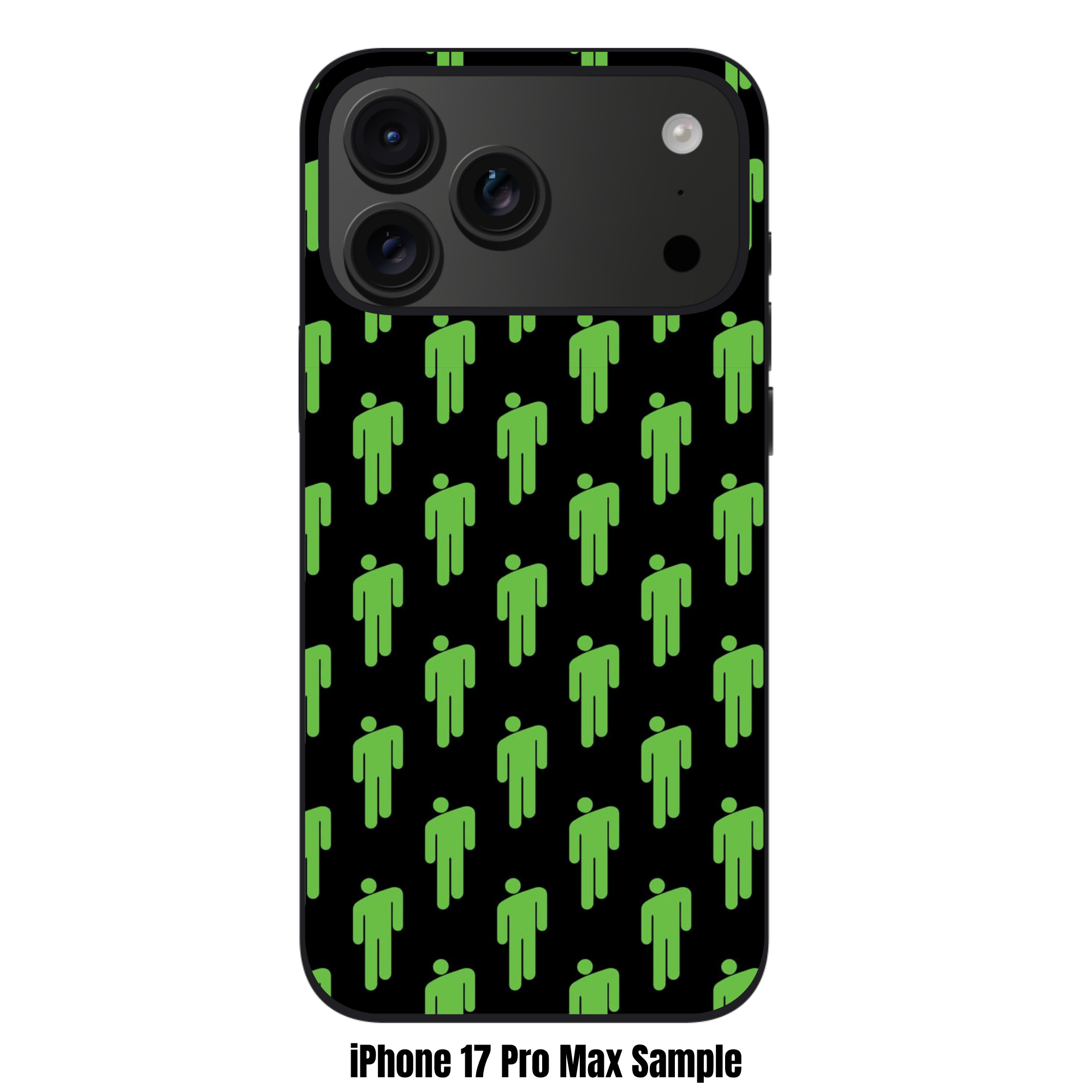 Billie Eilish Phone Case For iPhone Samsung Galaxy Pixel - Billie Eilish Repeating Lime Green Blohsh Logo Pattern On Black Background