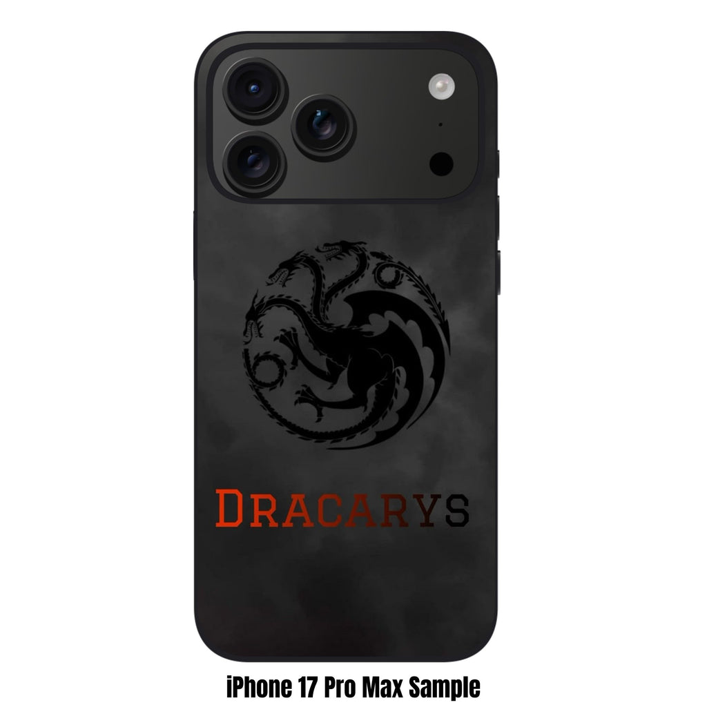 House Of The Dragon Phone Case For iPhone Samsung Galaxy Pixel - House Of The Dragon Dracarys Sigil Poster In Dark Grey Cloudy Background