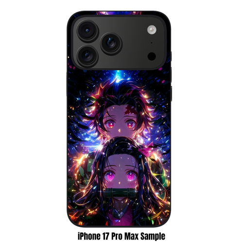 Demon Slayer Phone Case For iPhone Samsung Galaxy Pixel - Tanjiro And Nezuko Neon Spiritual Aura Art
