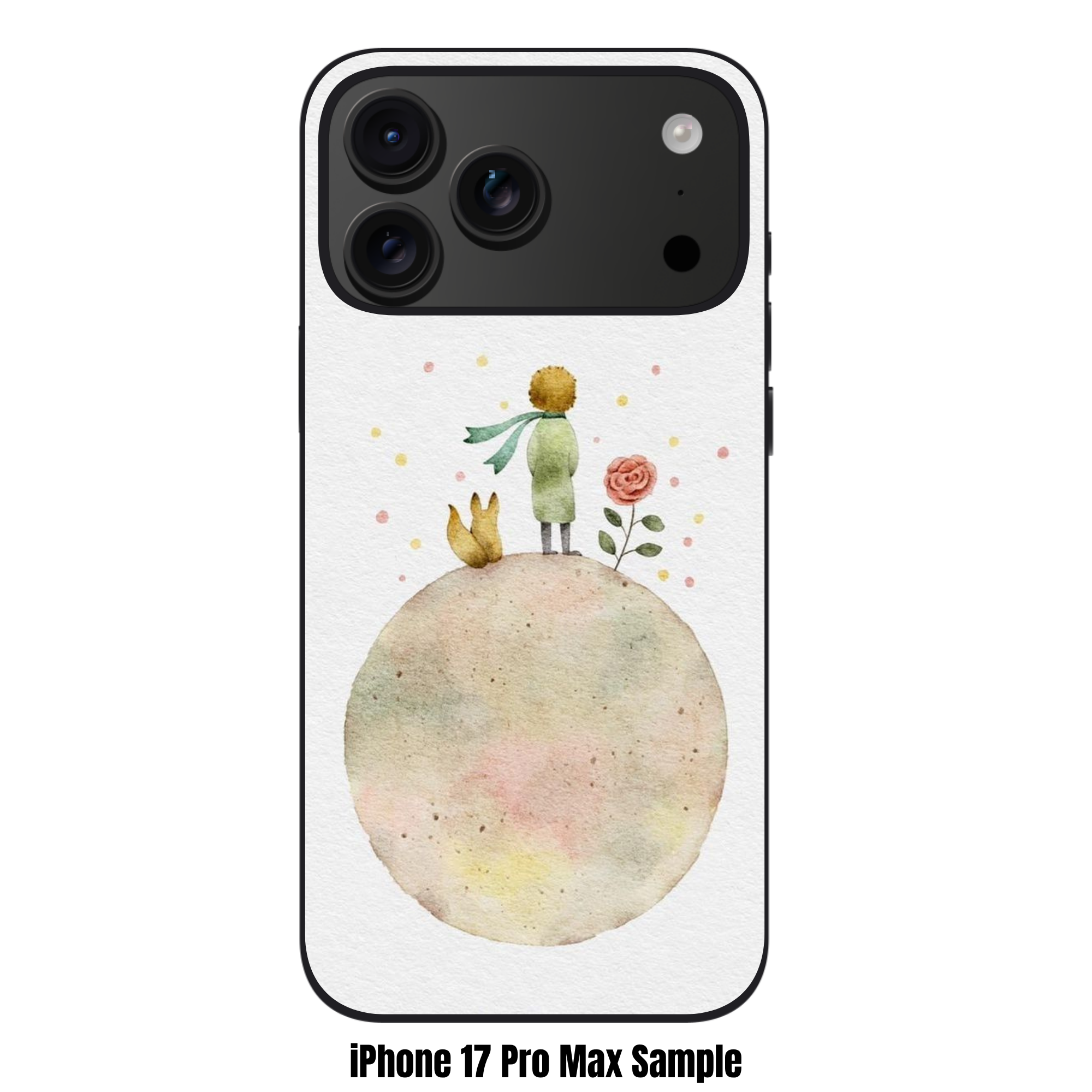 The Little Prince Phone Case For iPhone Samsung Galaxy Pixel - The Little Prince Standing With Fox And Rose On Textured White Background