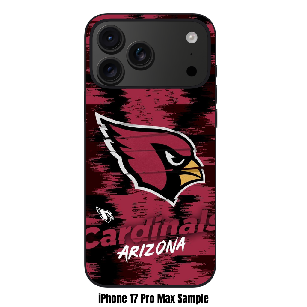NFL Arizona Cardinals Phone Case For iPhone Samsung Galaxy Pixel - Arizona Cardinals Logo And Wordmark On Pixelated Textured Background